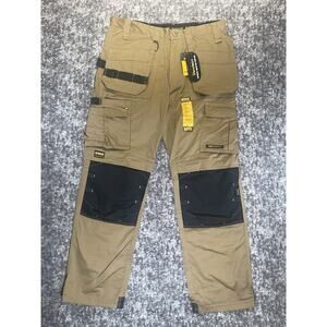 DeWalt Pro Tradesman Work Pants Mens 34x33 Brown Stretch Utility Knee Protection